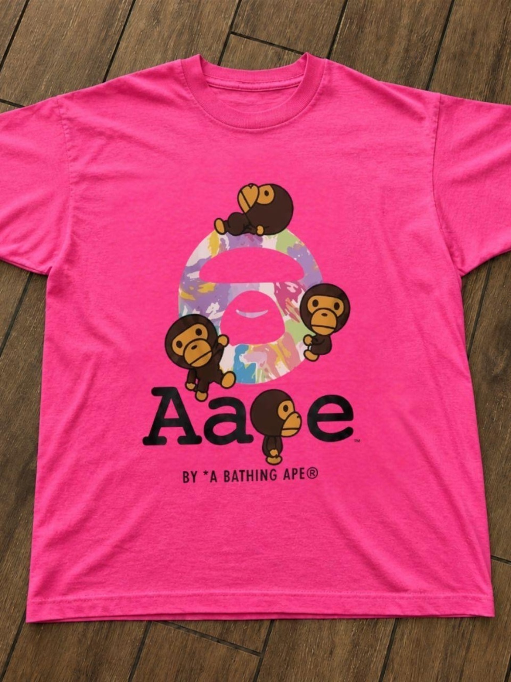 Gildan Hot Pink Aape Graphic Short Sleeve Tee